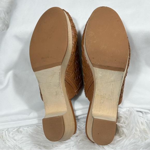 Madewell Womens Sz 6,5 Rustic Twig The Jordyn Clog in Woven Leather Block Heel - Picture 8 of 12